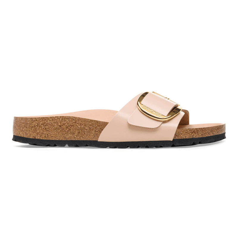 BIRKENSTOCK MADRID BIG BUCKLE SHINE NEW BEIGE NATURAL LEITHER