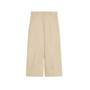 WEEKEND MAX MARA PANTALONE LARGO IN COTONE E LINO ZIRCONE