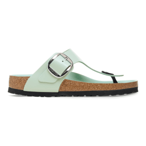 BIRKENSTOCK GIZEH BIG BUCKLE SHINE SURF GREEN NATURAL LEATHER
