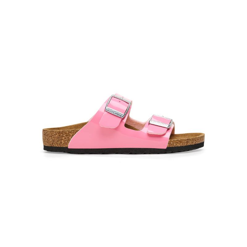 BIRKENSTOCK ARIZONA KIDS PATENT CANDY PINK BIRKO FLOR PATENT