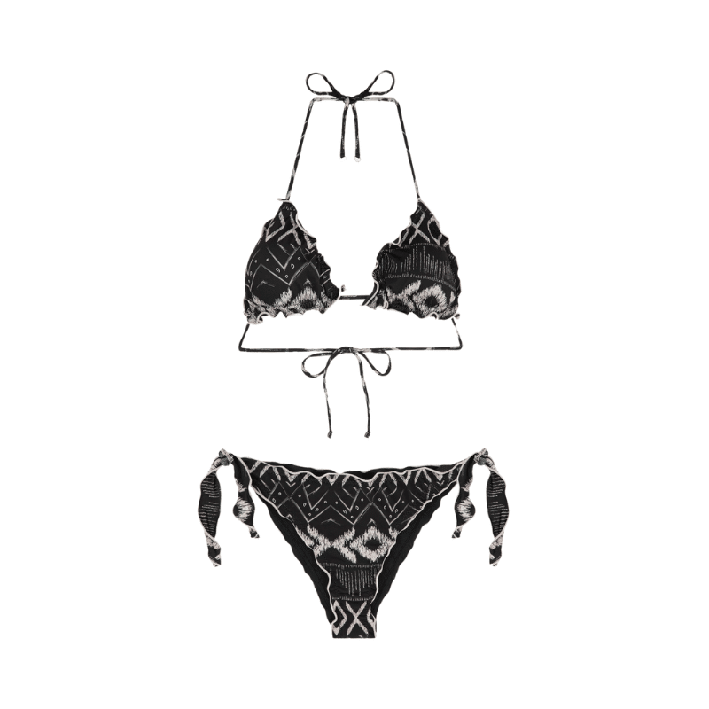 F**K BIKINI TRIANGOLO E SLIP NODI REGOLABILI FANTASIA ETHOS