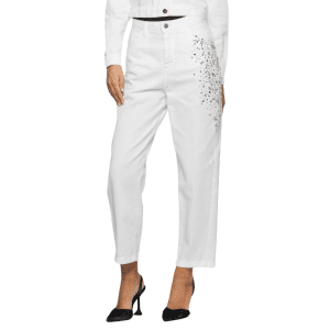 KOCCA PANTALONE IN COTONE CON APPLICAZIONI BRILLANTI STELLA
