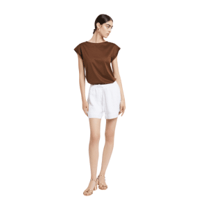 OTTOD'AME MAGLIA DONNA IN COTONE MODAL CON PINCES SULLE MANICHE