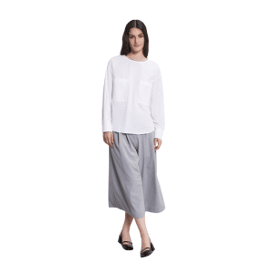 OTTOD'AME MAGLIA DONNA MANICA LUNGA IN POPELINE
