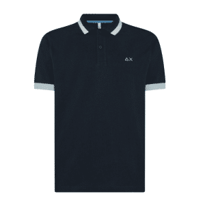SUN 68 POLO UOMO BIG STRIPES ON COLLAR S/S