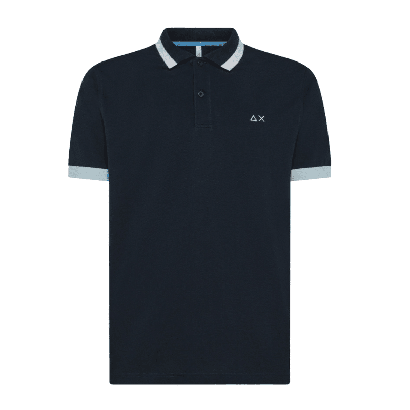 SUN 68 POLO UOMO BIG STRIPES ON COLLAR S/S