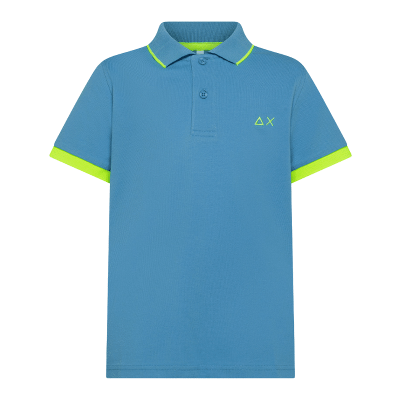 SUN 68 POLO BAMBINO SMALL STRIPE FLUO S/S