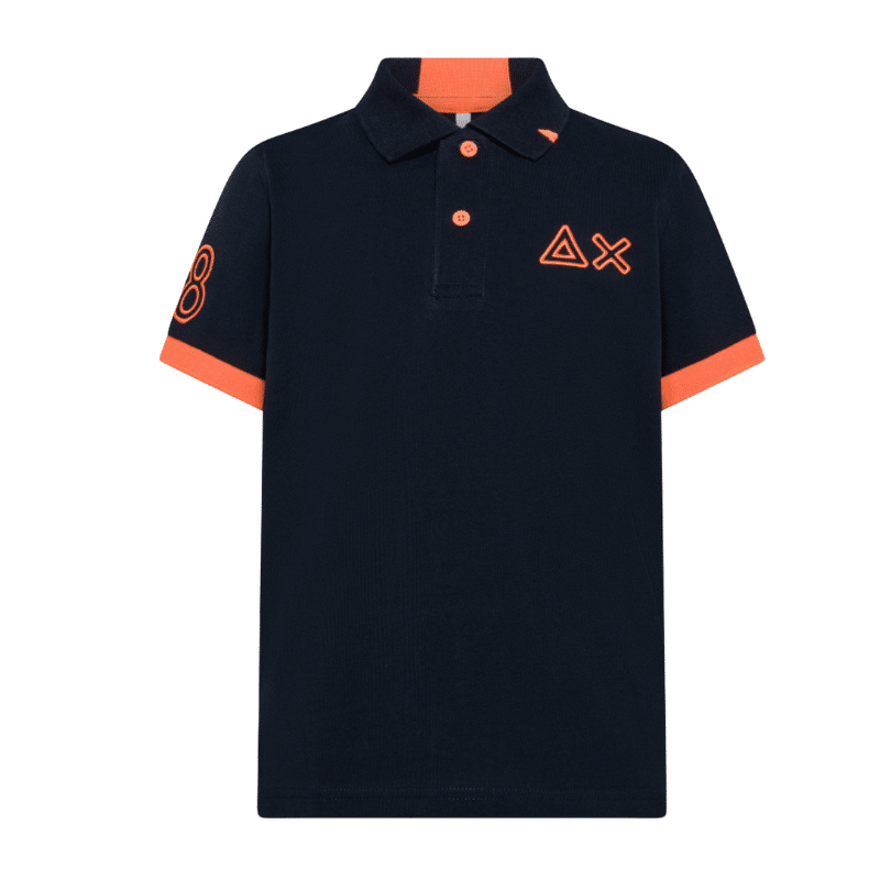 SUN 68 POLO BAMBINO LOGO FLUO S/S