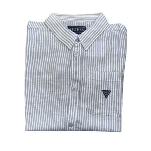 GUESS CAMICIA BAMBINO MISTO LINO A RIGHE