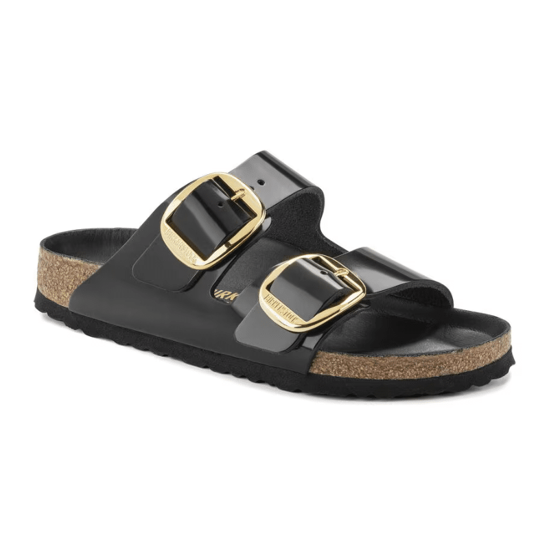 birkenstock Arizona Big Buckle shine black, Natural Leather - Calz. S
