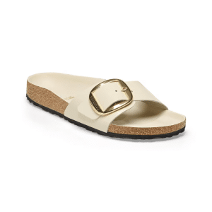 birkenstock Madrid Big Buckle shine ecru, Natural Leather - Calz. S