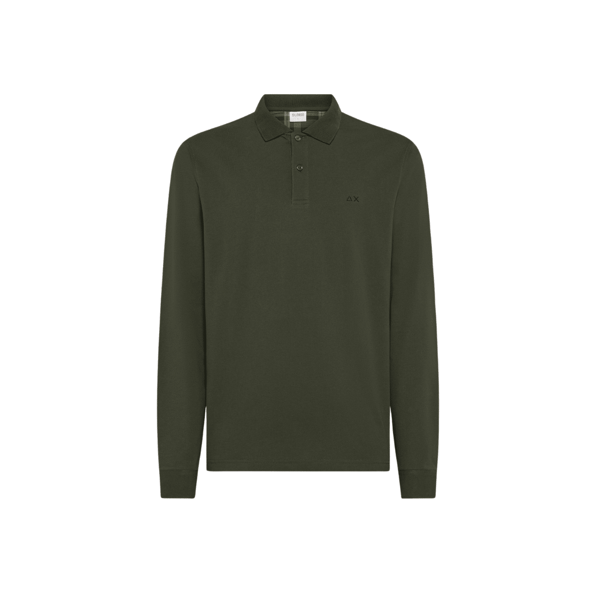 SUN 68 POLO UOMO IN COTONE A MANICHE LUNGHE CON PATCH