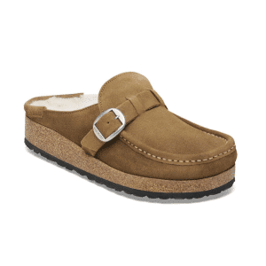 BIRKENSTOCK scarpe donna buckley shearling tea, suede leather