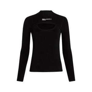 KARL LAGERFELD MAGLIA DONNA CUT OUT MOCK