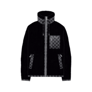 SPRAYGROUND Giacca "Checkered Teddy" Nera in Pile