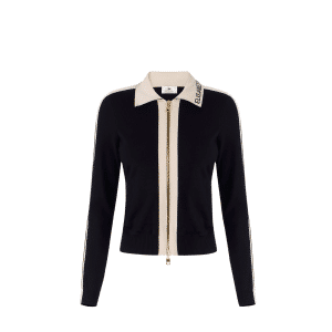 ELISABETTA FRANCHI Giacca in maglia con bande in viscosa lucida MK66S61E2
