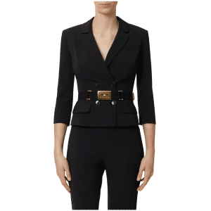 ELISABETTA FRANCHI Giacca in tessuto tecnico bielastico CON CINTURA GI22461E2