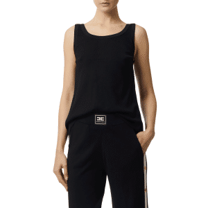 ELISABETTA FRANCHI Top in maglia con bande in viscosa lucida TK72S61E2