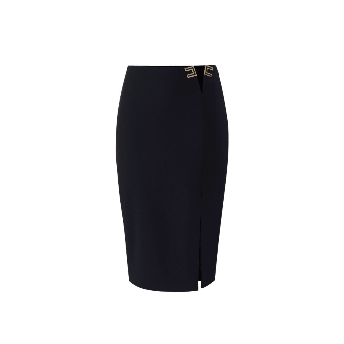 ELISABETTA FRANCHI Gonna in doppio cr&ecirc;pe stretch con dettagli logo GO14761E2