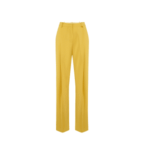ELISABETTA FRANCHI Pantaloni in crêpe leggero con logo charm PA16761E2