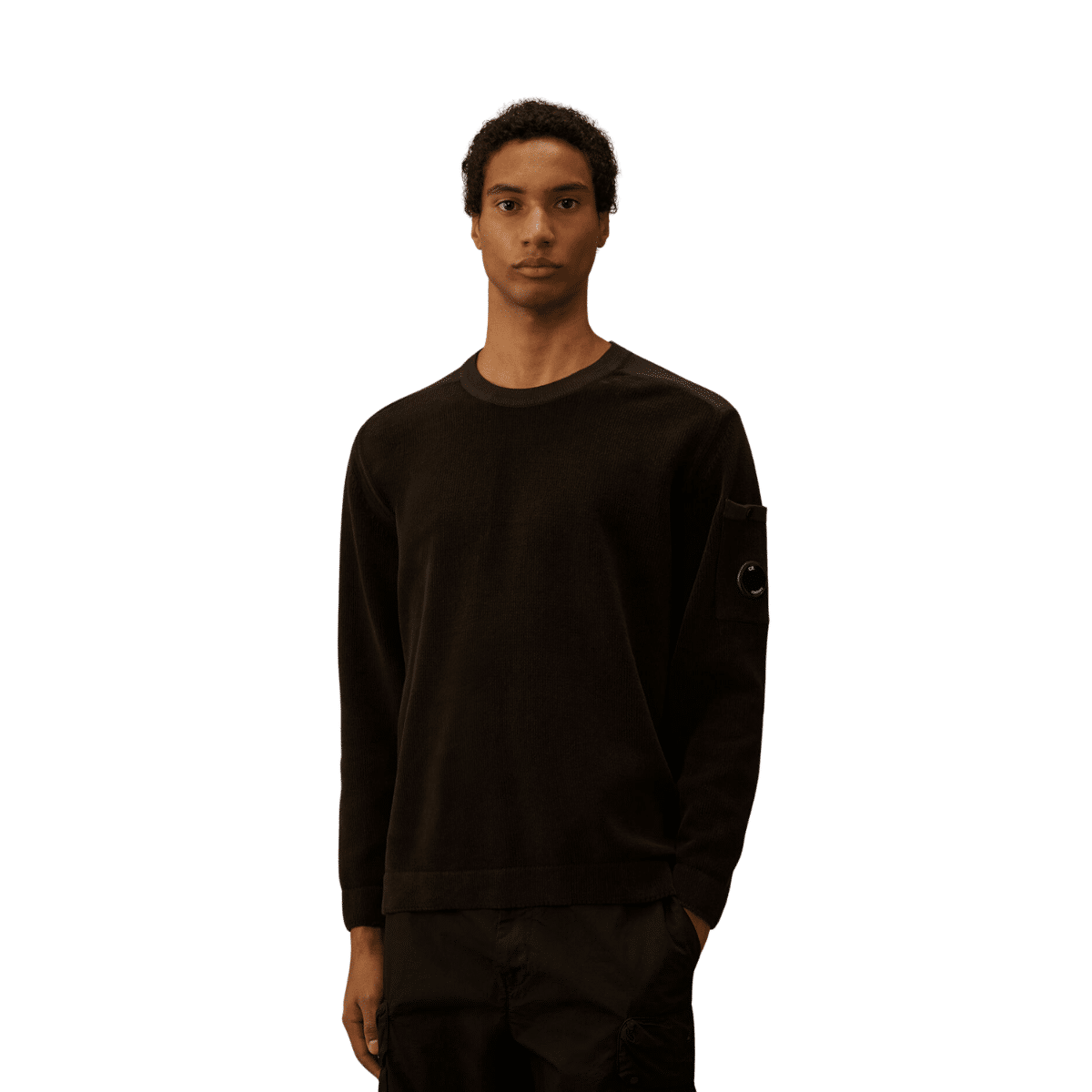 C.P. COMPANY COTTON CHENILLE CREWNECK LENS SWEATER