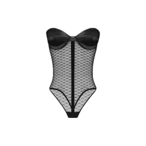 ELISABETTA FRANCHI BODY IN TULLE JACQUARD CON MONOGRAM BO02662E2