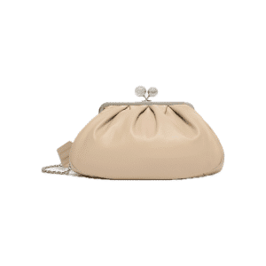 WEEKEND MAX MARA BORSA IN NAPPA LUCIDA SU MONTONE CUBICO - Naturale, UNI