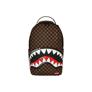 SPRAYGROUND SHARKS IN PARIS WTF BUBBLE BROWN CHECK BACKPACK