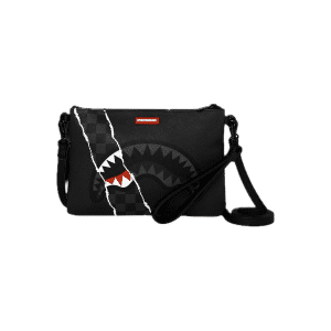 SPRAYGROUND CENTER RIP REVEALING GRAY CHECK CROSSOVER CLUTCH