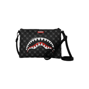 SPRAYGROUND SHARKS IN PARIS WTF BUBBLY BLACK CHECK CROSSOVER CLUTCH