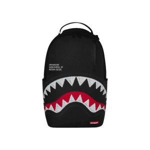 SPRAYGROUND SHARK CENTRAL BLACK EMBROIDERED SHARK BACKPACK