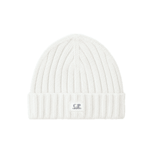 C.P. COMPANY EXTRAFINE MERINO WOOL LOGO BEANIE