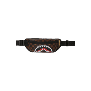 SPRAYGROUND SHARKS IN PARIS WTF BUBBLE BROWN CHECK CROSSBODY
