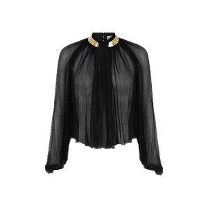ELISABETTA FRANCHI BLUSA CON COLLO GIOIELLO CA18966E2