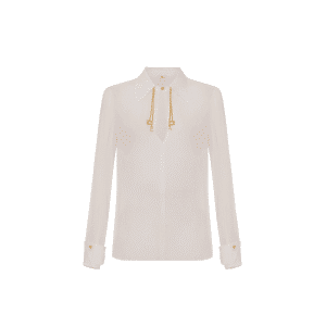 ELISABETTA FRANCHI CAMICIA IN GEORGETTE CON LOGHI GIOIELLO CA19466E2